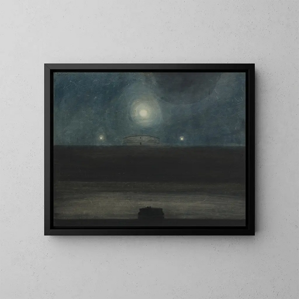 Strand met maan - Léon Spilliaert — ingelijst kunstwerk aan de muur
