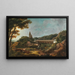 van het Noordoostelijke uitzicht op de ruïnes van het kasteel Weitenegg bij de Donau - Lorenz Adolf Schönberger — ingelijst kunstwerk aan de muur