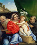 Maagd met Kind met de heiligen Hiëronymus en Nicolaas van Tolentino - Lorenzo Lotto — weergave van het kunstwerk