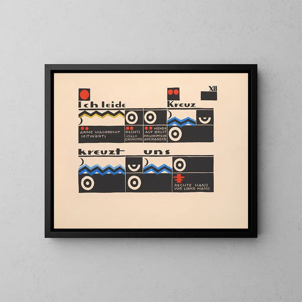 Feuille sans titre XII - Lothar Schreyer — framed artwork on a wall