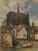 van een buitenkant van een kathedraal - Louis-Adolphe Hervier — weergave van het kunstwerk