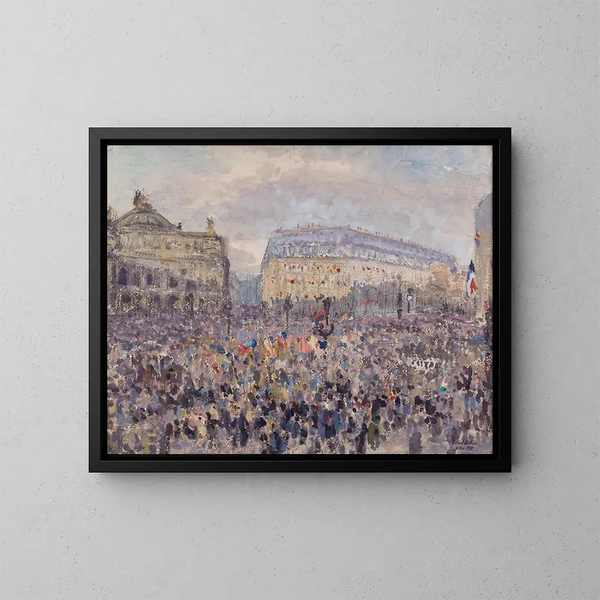 L'Opéra on November 11, 1918 - Louis-Gilbert Bellan — framed artwork on a wall