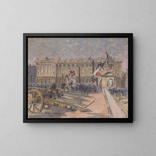 The Place de la Concorde on Armistice Day, November 11, 1918 - Louis-Gilbert Bellan — framed artwork on a wall