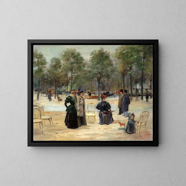 Aux Champs-Élysées - Louis Abel-Truchet — framed artwork on a wall