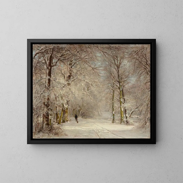 a snowy winter path - Louis Apol — framed artwork on a wall