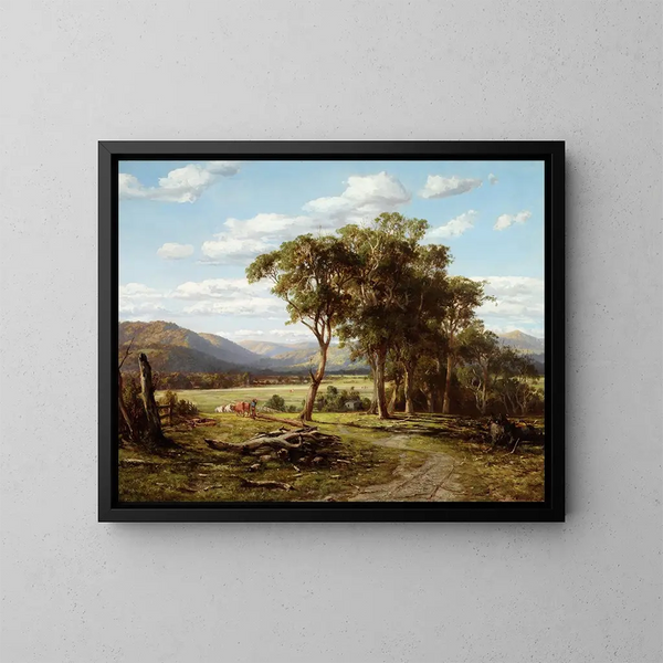 À Lilydale - Louis Buvelot — framed artwork on a wall