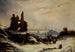 Le retour du marché, effet de neige sur Paris - Louis Claude Mallebranche — weergave van het kunstwerk