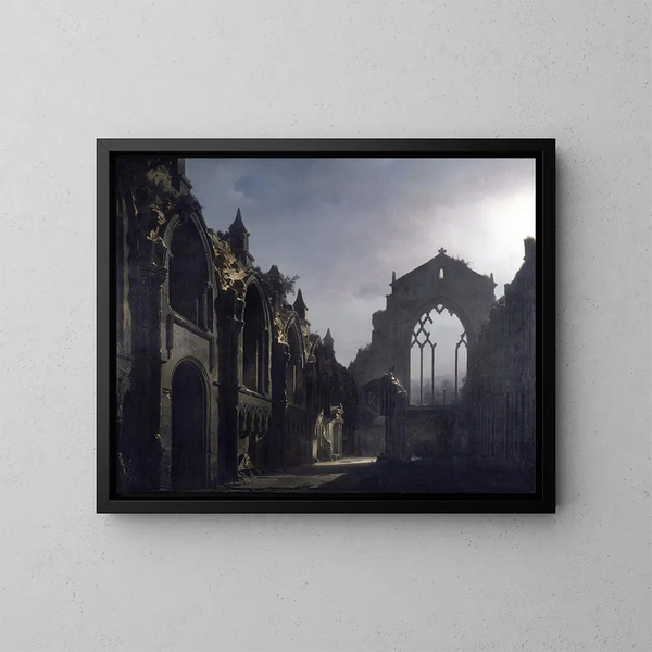 De ruïnes van de kapel van Holyrood - Louis Daguerre — ingelijst kunstwerk aan de muur
