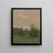 met beboste landschap met woningen - Louis Debras — ingelijst kunstwerk aan de muur