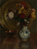 Nature morte de fleurs avec des vases en laiton et une cruche de Delft - Louis Eysen — artwork view