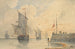 van Vissersboten Jacht-Marée die de zeilen hijst voor de kust van Calais - Louis François Thomas Francia — weergave van het kunstwerk