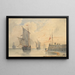 van Vissersboten Jacht-Marée die de zeilen hijst voor de kust van Calais - Louis François Thomas Francia — ingelijst kunstwerk aan de muur