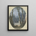 Landschap van een park met grote bomen en een stenen helling bij MidField - Louis Gabriel Moreau — ingelijst kunstwerk aan de muur