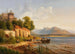 Landschap aan de Noord-Italiaanse kust met figuren - Louis Gurlitt — weergave van het kunstwerk