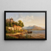 Landschap aan de Noord-Italiaanse kust met figuren - Louis Gurlitt — ingelijst kunstwerk aan de muur