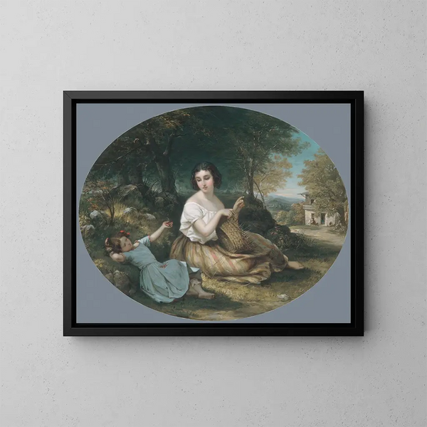 The Artisan's Basket - Louis Lang — framed artwork on a wall