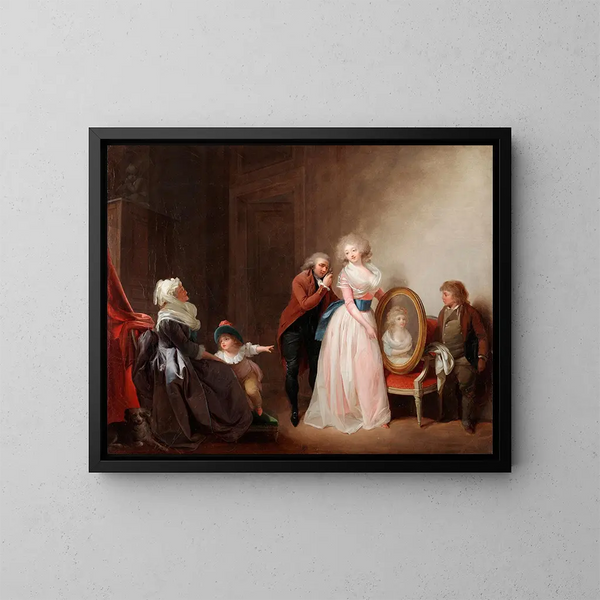 a woman showing her portrait - Louis Léopold Boilly — framed artwork on a wall