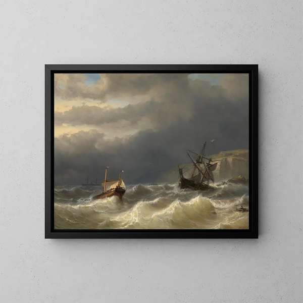 Storm in the Strait of Dover - Louis Meijer — framed artwork on a wall