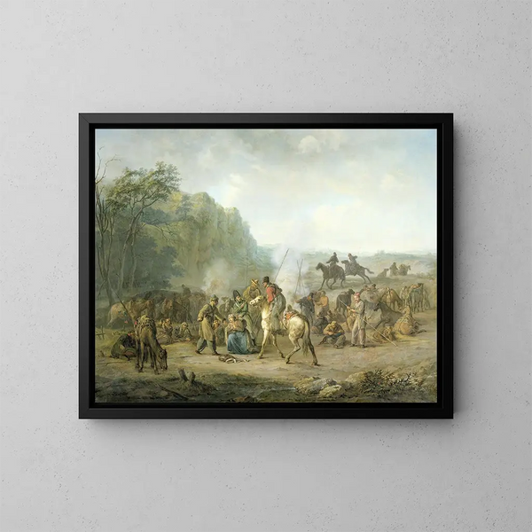 Bivouac cosaque 1813 - Louis Moritz — framed artwork on a wall