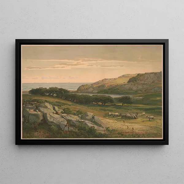 Étang Almy, Newport - Louis Prang Co — framed artwork on a wall