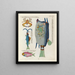 van vissen, kreeften en krabben in diverse kleuren en met buitengewone figuren Pl070 - Louis Renard — ingelijst kunstwerk aan de muur
