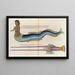 van een schilderij met vissen, rivierkreeften en krabben in diverse kleuren en met buitengewone figuren Pl100 - Louis Renard — ingelijst kunstwerk aan de muur