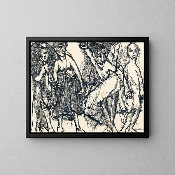 Girls in Motion - Louis Soutter — framed artwork on a wall