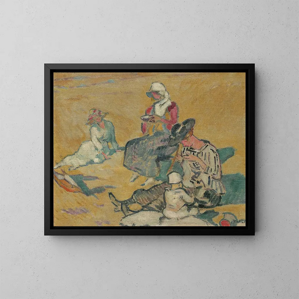 Vrouwen aan het werk op het strand - Louis Valtat — ingelijst kunstwerk aan de muur