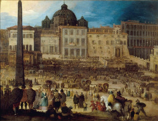 Louis de Caulery - Vue de la place SaintPierre  Rome lors de llection du Pape Clment VIII en 1592.webp