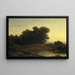 Zicht in het bos bij zonsondergang - Louwrens Hanedoes — ingelijst kunstwerk aan de muur