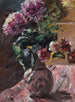 van Chrysanthèmes en rozen in een kan - Lovis Corinth — weergave van het kunstwerk