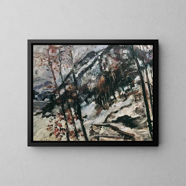 Het hertogdom aan de Walchensee in de sneeuw - Lovis Corinth — ingelijst kunstwerk aan de muur