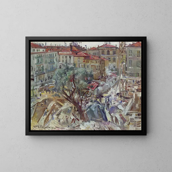 Nieuwe gebouw schilderij in Monte-Carlo - Lovis Corinth — ingelijst kunstwerk aan de muur