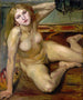 Meisje naakt op een tapijt - Lovis Corinth — weergave van het kunstwerk