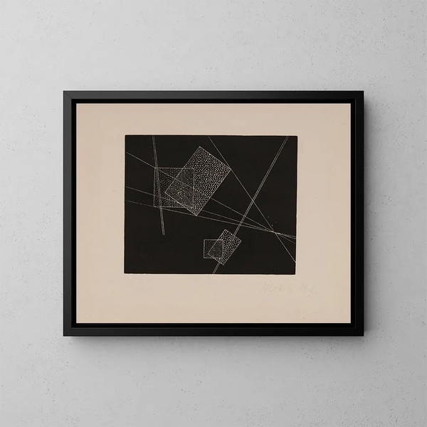 Plans and Strips - László Moholy-Nagy — framed artwork on a wall