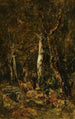 Boslandschap met figuur - László Pál — weergave van het kunstwerk