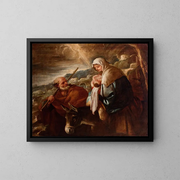 Vlucht naar Egypte - Luca Giordano — ingelijst kunstwerk aan de muur