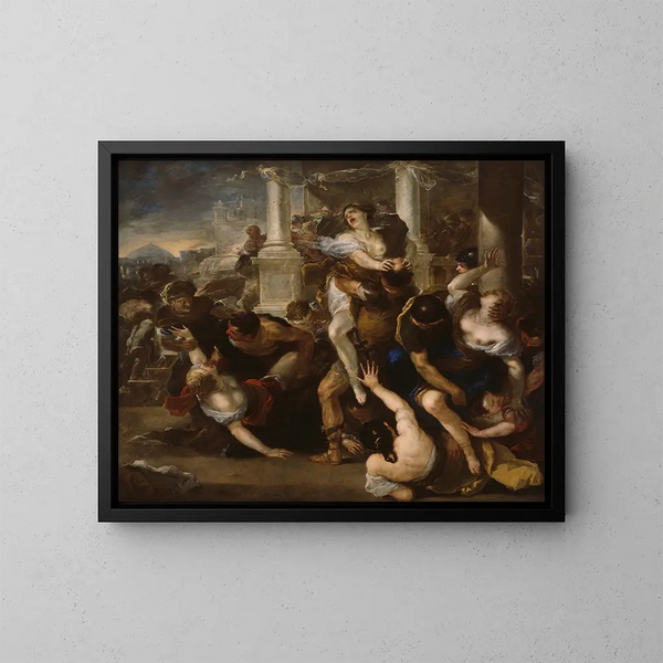 L'Enlèvement des Sabines - Luca Giordano — ingelijst kunstwerk aan de muur