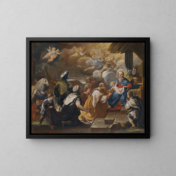 L'Adoration des Mages - Luca Giordano — ingelijst kunstwerk aan de muur