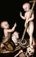 Adoratie van het Kind Jezus door Sint Johannes de Doper - Lucas Cranach de Oude | Reproduction — weergave van het kunstwerk