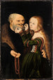 Een slecht passend paar - Lucas Cranach de Oude — weergave van het kunstwerk