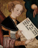 Heilige met perkament - Lucas Cranach de Oude — weergave van het kunstwerk