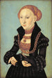 Portret van de Elektricien Sibylle van Saksen 1510-1569 - Lucas Cranach de Oude — weergave van het kunstwerk