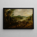 Landschap met rivier en boeren op weg naar de markt - Lucas van Uden — ingelijst kunstwerk aan de muur