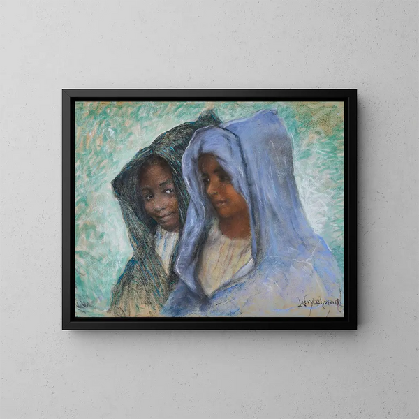 Young Moroccan Women - Lucien Lévy-Dhurmer — framed artwork on a wall