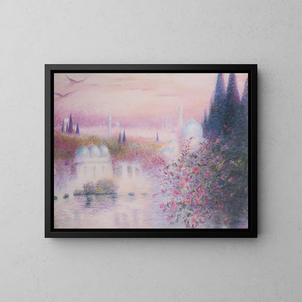 Les roses d'Ispahan - Lucien Lévy-Dhurmer — framed artwork on a wall