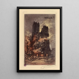 Lucien Marcelin Gautier - La cathdrale de Reims en feu.webp