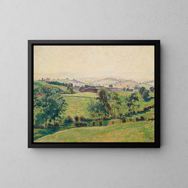 Afternoon Misty at Brough - Lucien Pissarro — framed artwork on a wall