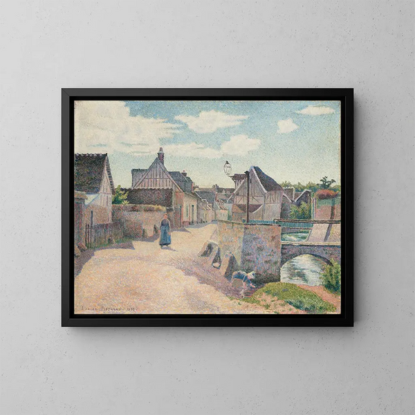 Gouvernes near Lagny - Lucien Pissarro — framed artwork on a wall
