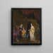 An artist in his studio painting the portrait of a lady - Ludolf Bakhuizen — framed artwork on a wall